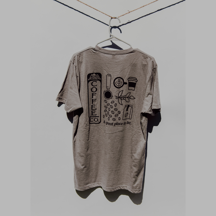 Stone Gray Higher Ground Coffee Co. T-shirt